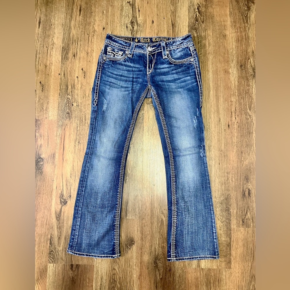 Rock Revival Low Rise Boot Cut Jeans Size 27